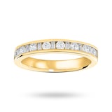 Goldsmiths 9 Carat Yellow Gold 0.50 Carat Dot Dash Half Eternity Ring - Ring Size J