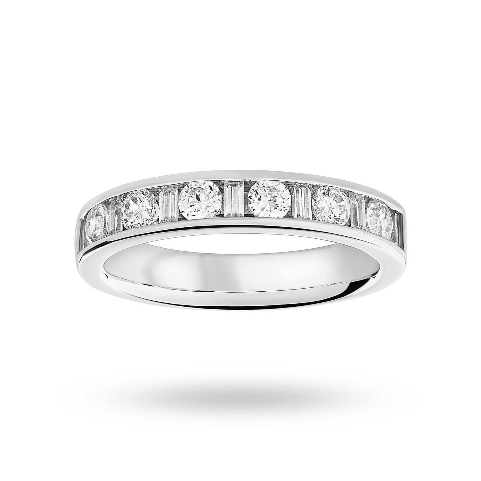 Platinum 0.75 Carat Dot Dash Half Eternity Ring - Ring Size P