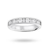 Goldsmiths Platinum 0.75 Carat Dot Dash Half Eternity Ring - Ring Size K