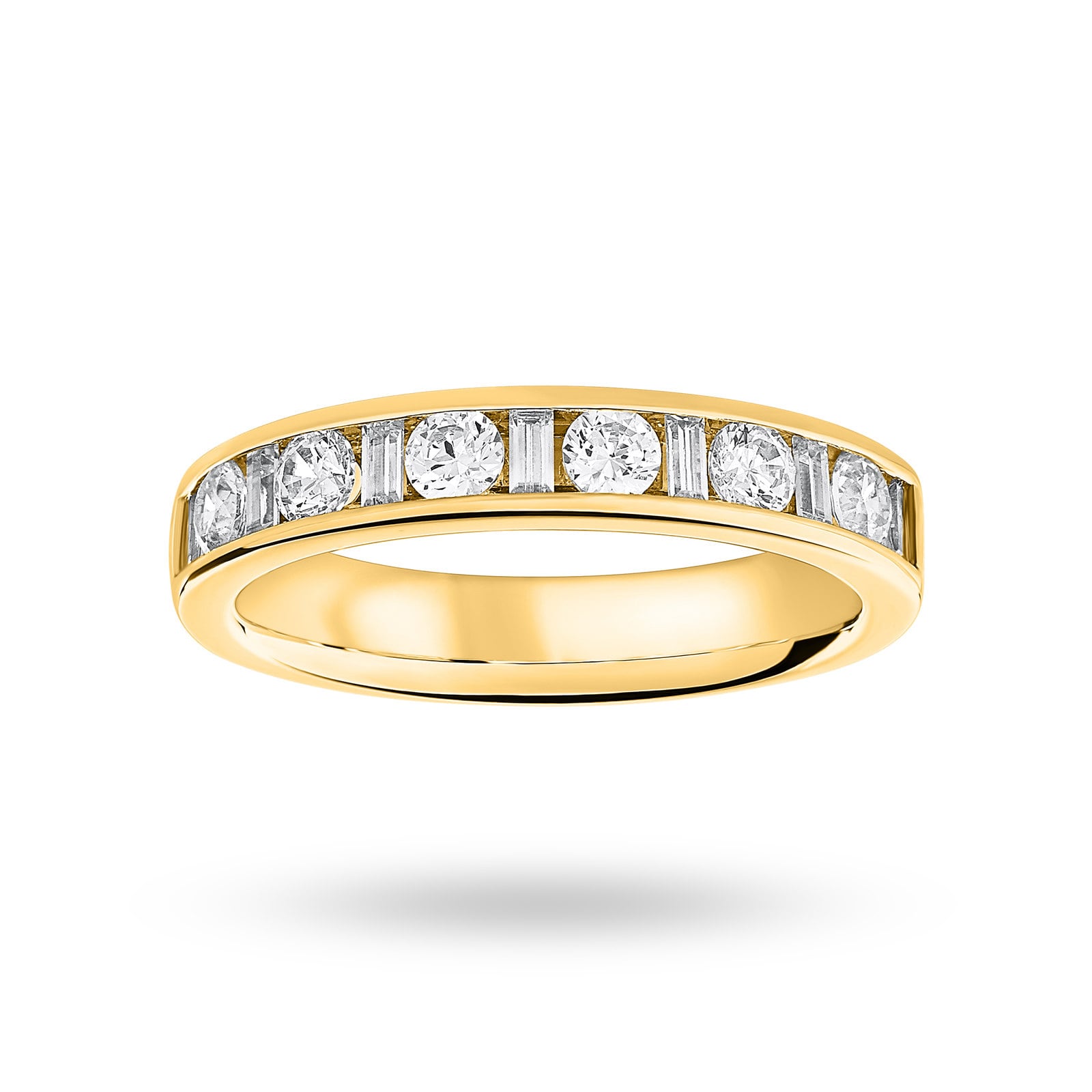 18 Carat Yellow Gold 0.75 Carat Dot Dash Half Eternity Ring - Rin