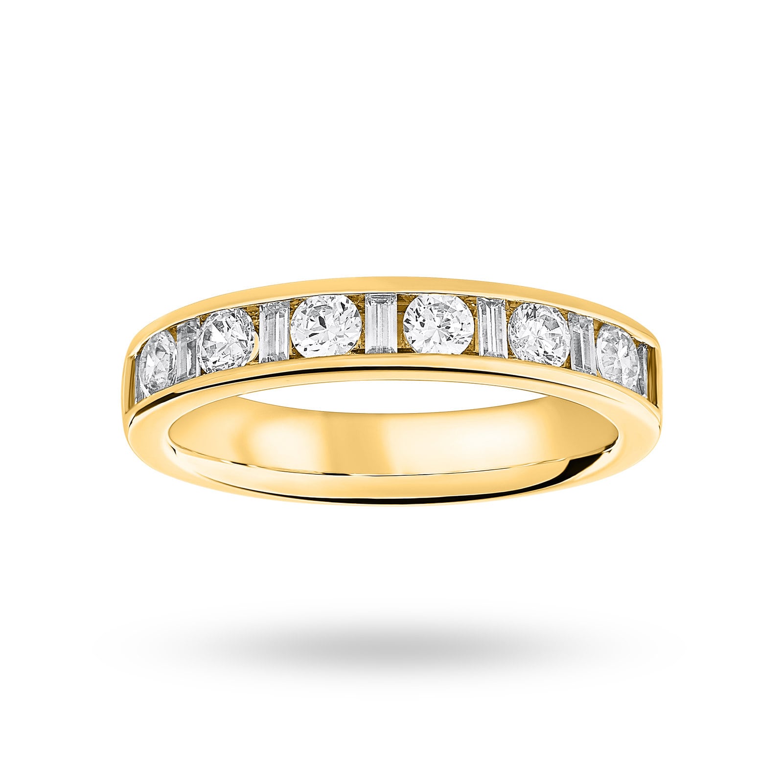 18 Carat Yellow Gold 0.75 Carat Dot Dash Half Eternity Ring - Ring Size P