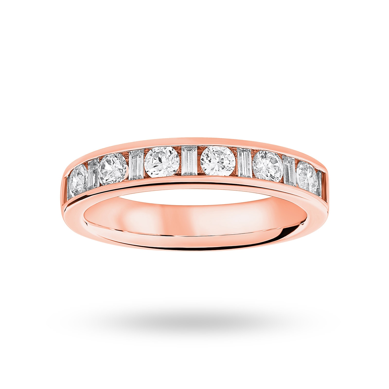 9 Carat Rose Gold 0.75 Carat Dot Dash Half Eternity Ring - Ring Size L