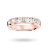Goldsmiths 18 Carat Rose Gold 1.00 Carat Dot Dash Half Eternity Ring - Ring Size J