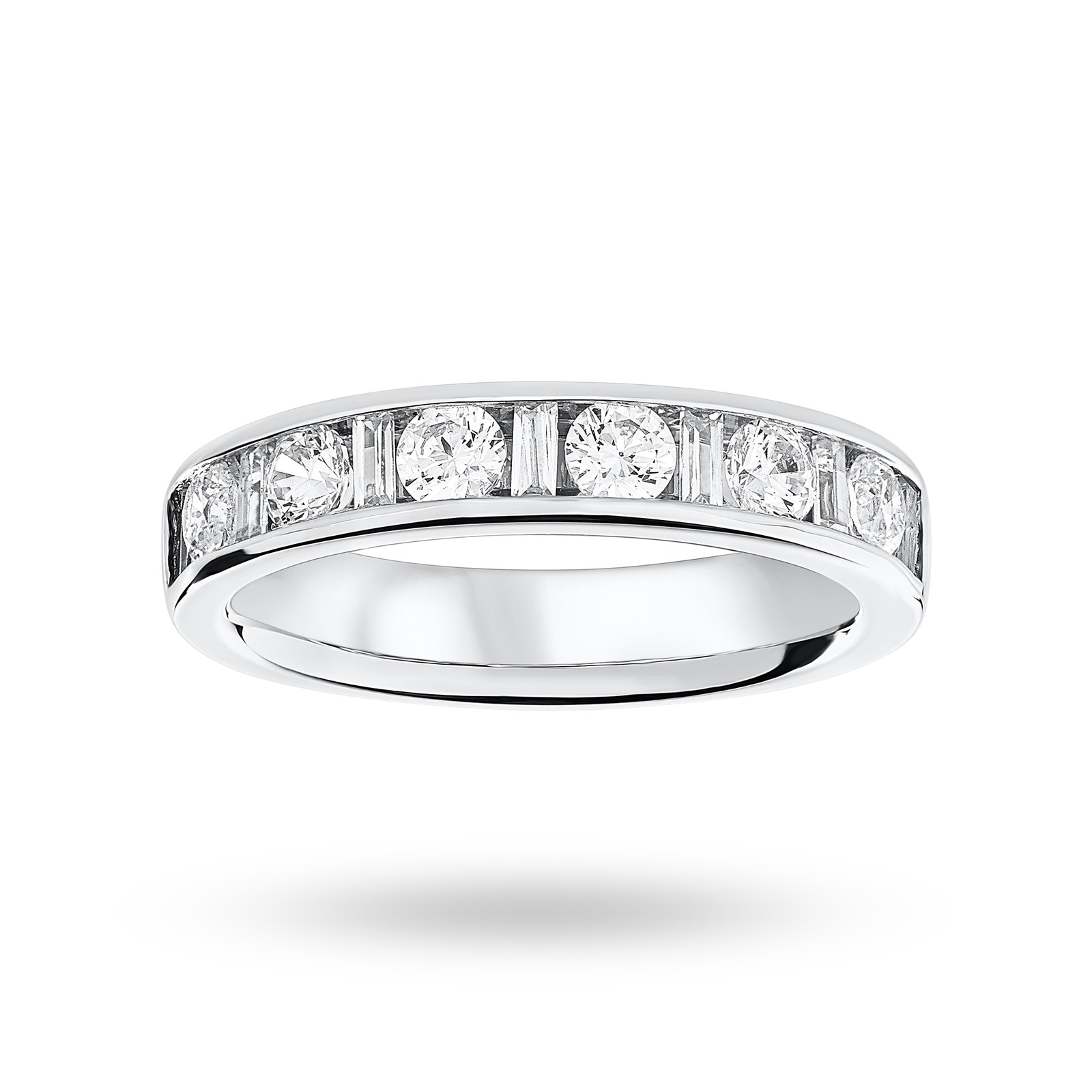 18 Carat White Gold 1.00 Carat Dot Dash Half Eternity Ring - Ring