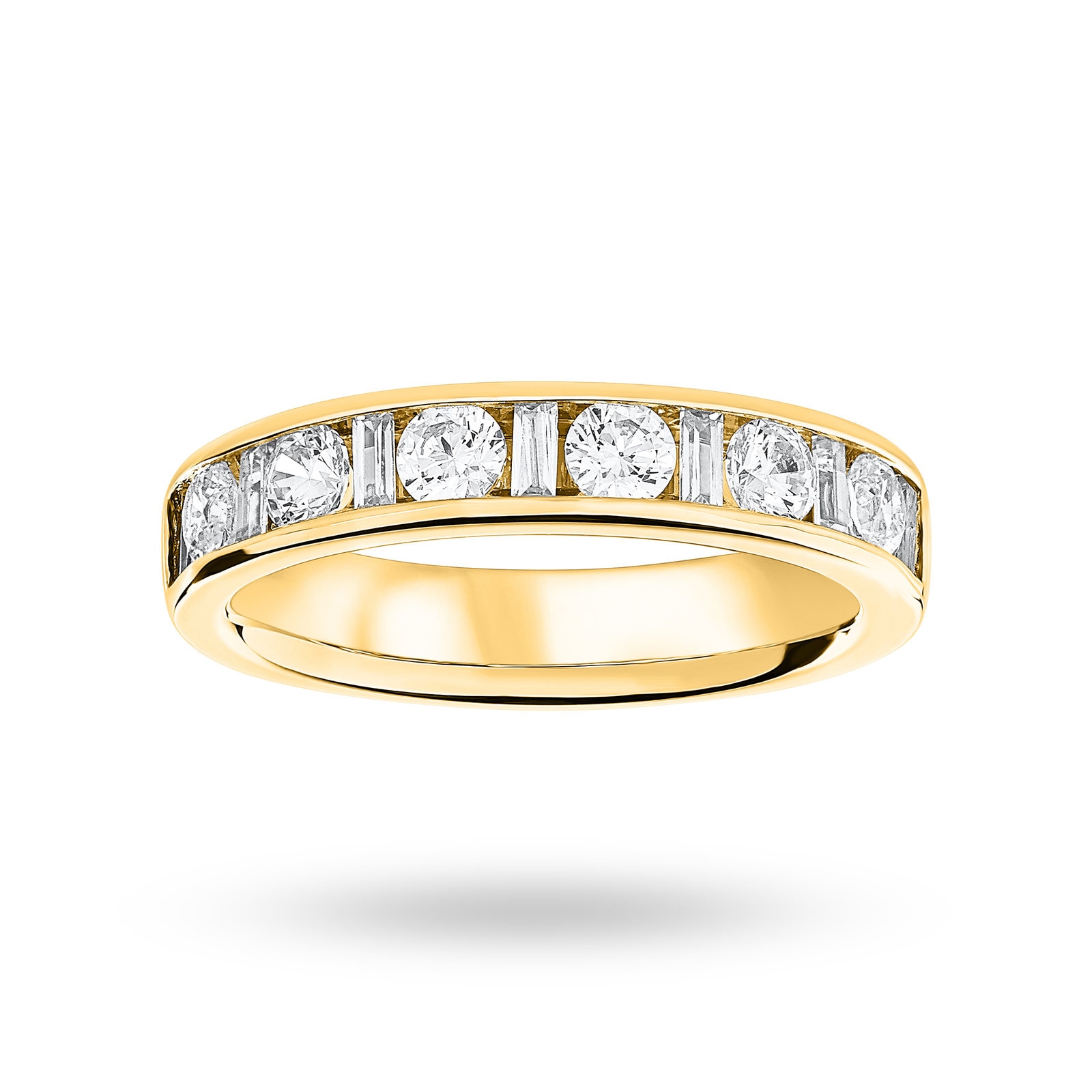 9 Carat Yellow Gold 1.00 Carat Dot Dash Half Eternity Ring - Ring