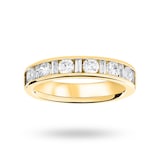 Goldsmiths 9 Carat Yellow Gold 1.00 Carat Dot Dash Half Eternity Ring - Ring Size G.5