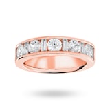 Goldsmiths 9 Carat Rose Gold 1.45 Carat Dot Dash Half Eternity Ring - Ring Size V.5