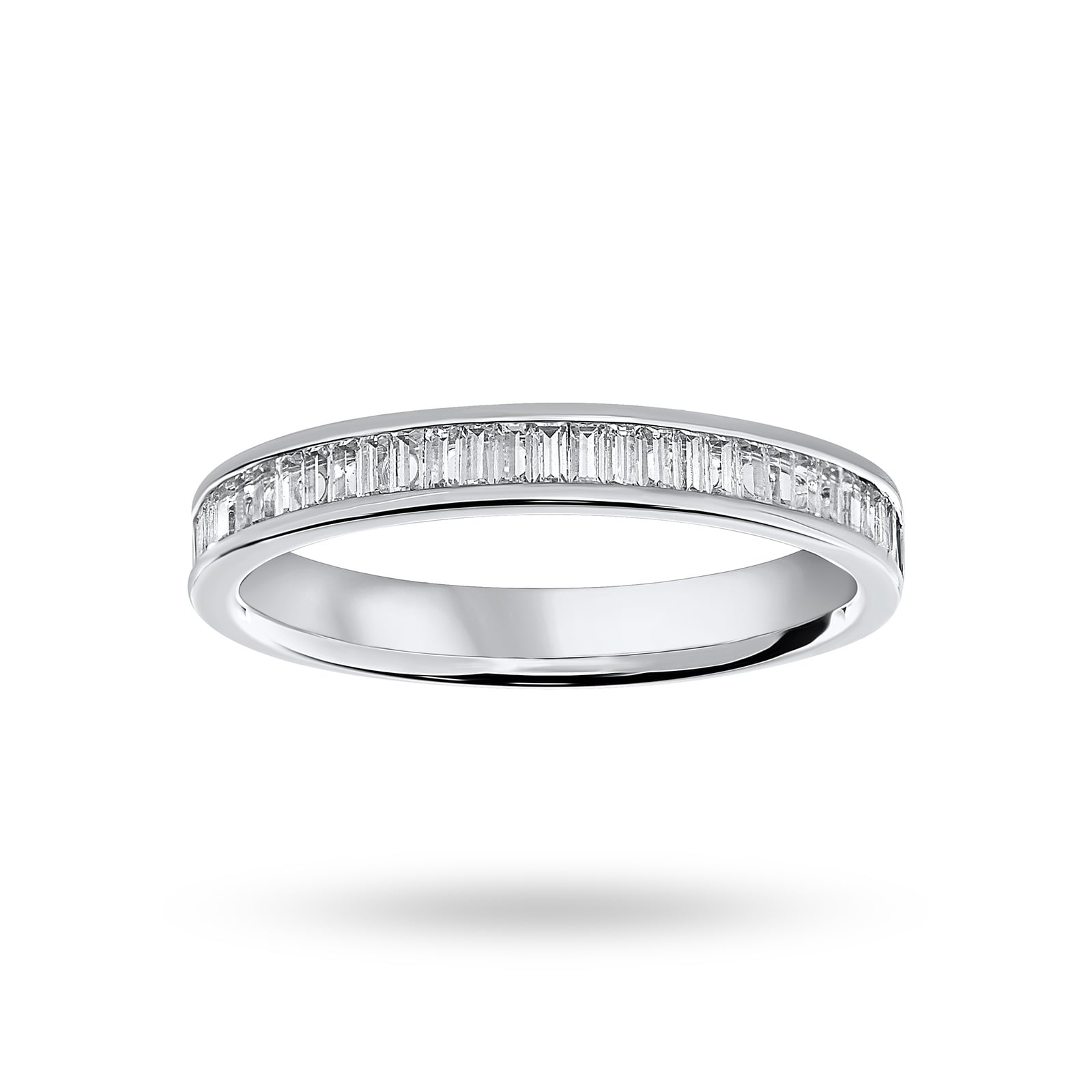 Platinum 0.33 Carat Baguette Half Eternity Ring - Ring Size K
