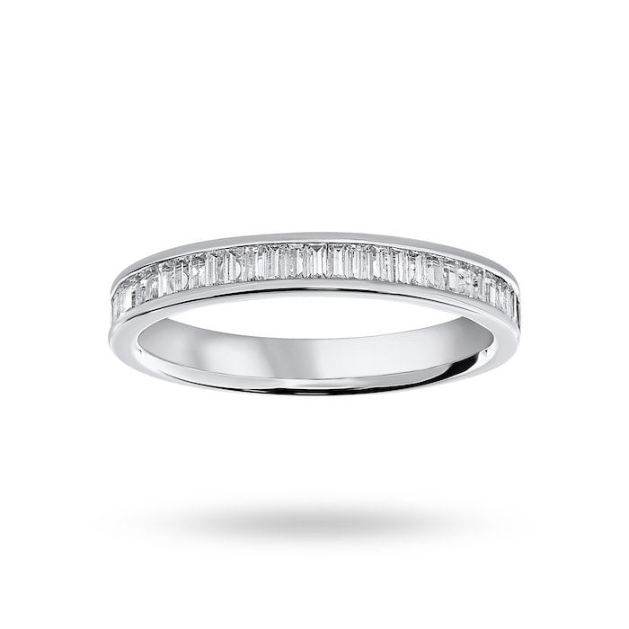 Goldsmiths Platinum 0.33 Carat Baguette Half Eternity Ring - Ring Size K