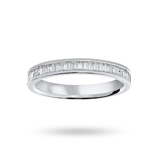 Goldsmiths Platinum 0.33 Carat Baguette Half Eternity Ring