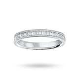 Goldsmiths Platinum 0.33 Carat Baguette Half Eternity Ring - Ring Size J