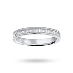 06504059 - Platinum 0.33 Carat Baguette Half Eternity Ring