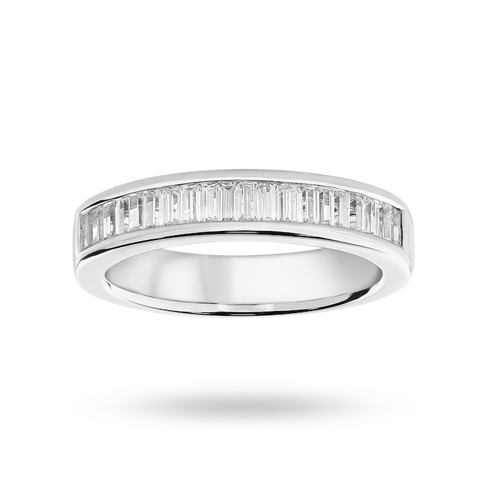 Goldsmiths Platinum 0.75 Carat Baguette Half Eternity Ring - Ring Size K