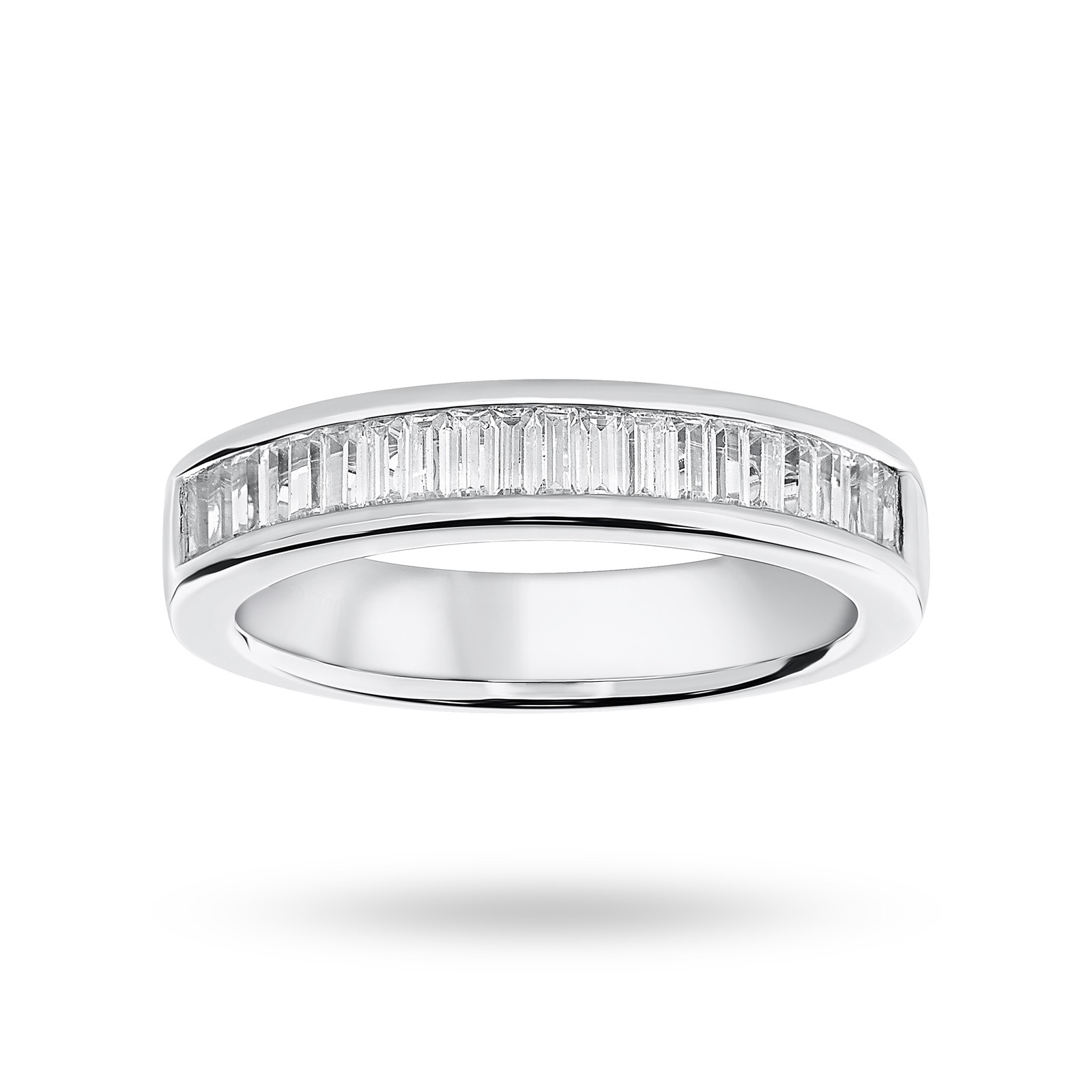 Platinum 0.75 Carat Baguette Half Eternity Ring - Ring Size K