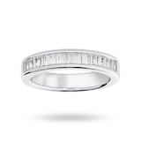 Goldsmiths Platinum 0.75 Carat Baguette Half Eternity Ring - Ring Size J