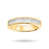 Goldsmiths 9 Carat Yellow Gold 0.75 Carat Baguette Cut Half Eternity Ring