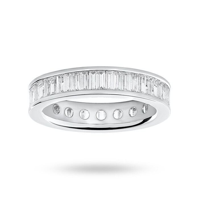 Goldsmiths Platinum 2.00 Carat Baguette Full Eternity Ring - Ring Size J