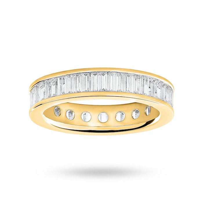 Goldsmiths 9 Carat Yellow Gold 2.00 Carat Baguette Cut Full Eternity Ring - Ring Size M.5