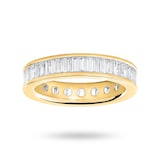 Goldsmiths 9 Carat Yellow Gold 2.00 Carat Baguette Cut Full Eternity Ring