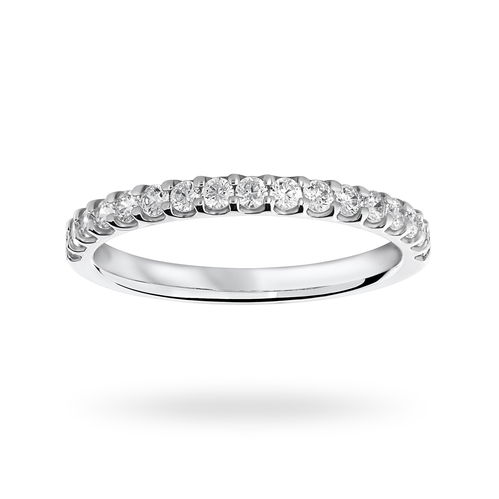 Click to view product details and reviews for Platinum 033 Carat Brilliant Cut Half Eternity Ring Size K.