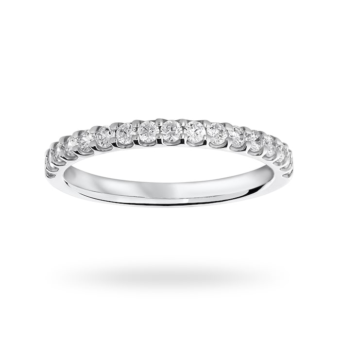 Goldsmiths 18 Carat White Gold 0.33 Carat Brilliant Cut Half Eternity - Ring Size K