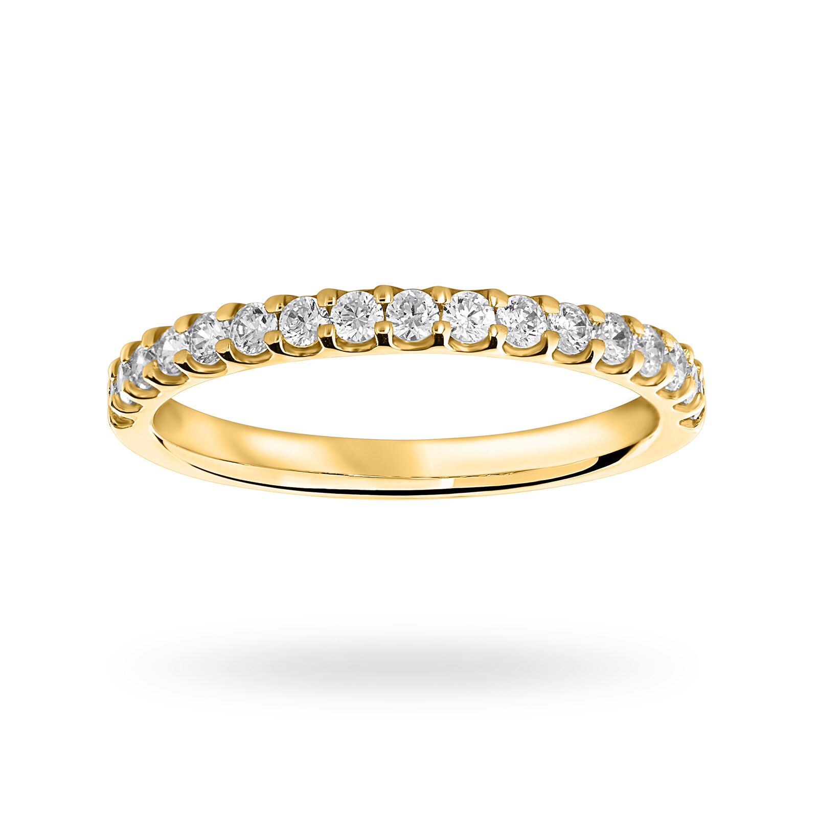 18 Carat Yellow Gold 0.33 Carat Brilliant Cut Half Eternity - Ring Size N