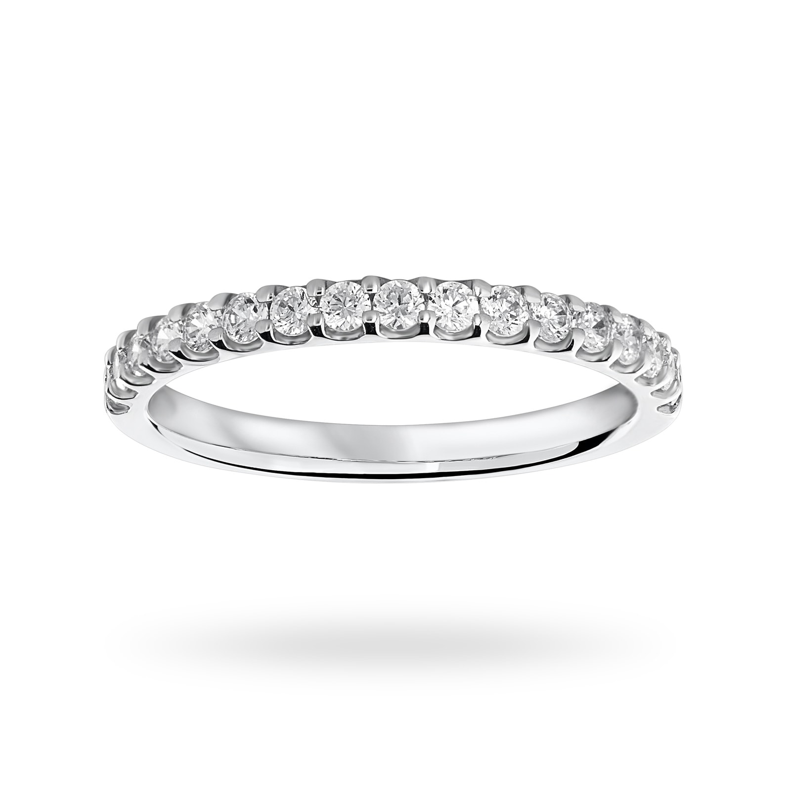 9 Carat White Gold 0.33 Carat Brilliant Cut Half Eternity - Ring Size M