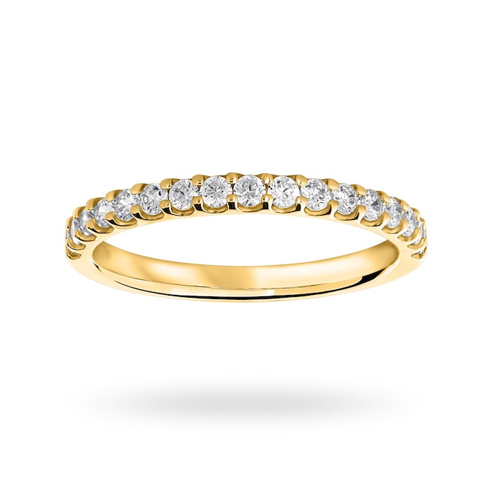 Goldsmiths 9 Carat Yellow Gold 0.33 Carat Brilliant Cut Half Eternity - Ring Size V.5