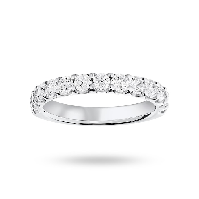 Goldsmiths 18 Carat White Gold 1.00 Carat Brilliant Cut Half Eternity - Ring Size P