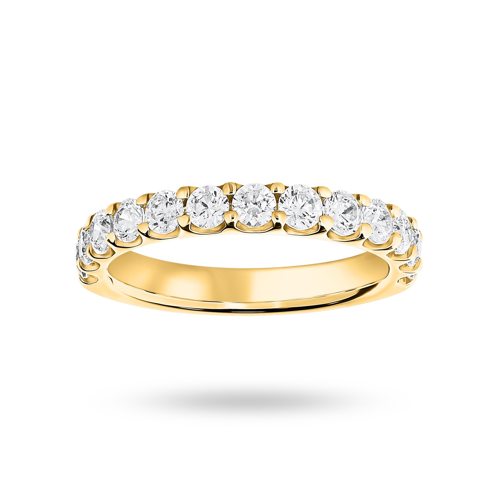 9 Carat Yellow Gold 1.00 Carat Brilliant Cut Half Eternity - Ring Size L