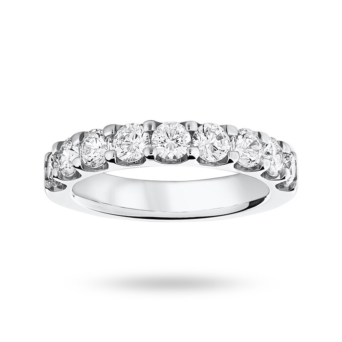 Goldsmiths Platinum 1.45 Carat Brilliant Cut Half Eternity - Ring Size J