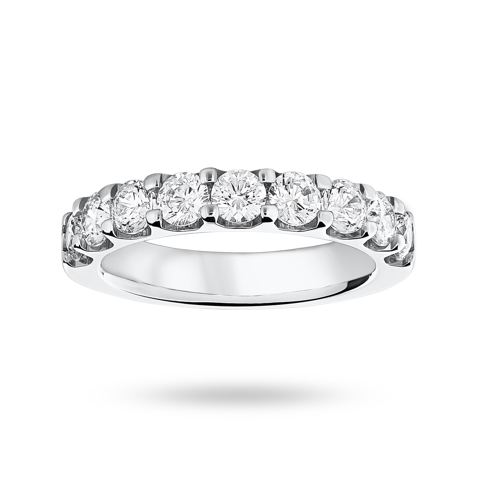 Platinum 1.45 Carat Brilliant Cut Half Eternity - Ring Size L