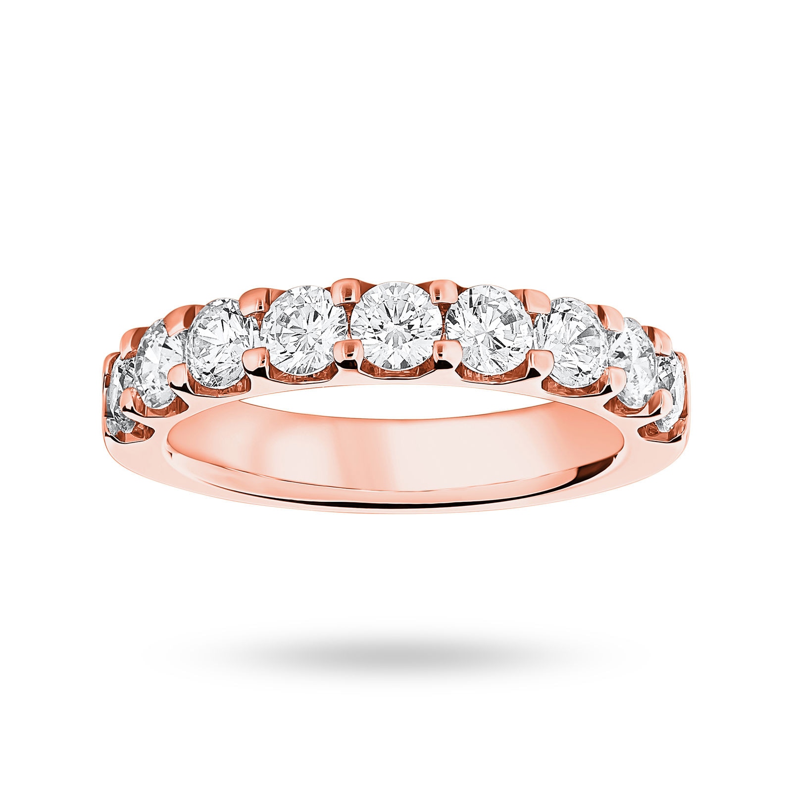 18 Carat Rose Gold 1.45 Carat Brilliant Cut Half Eternity - Ring Size K