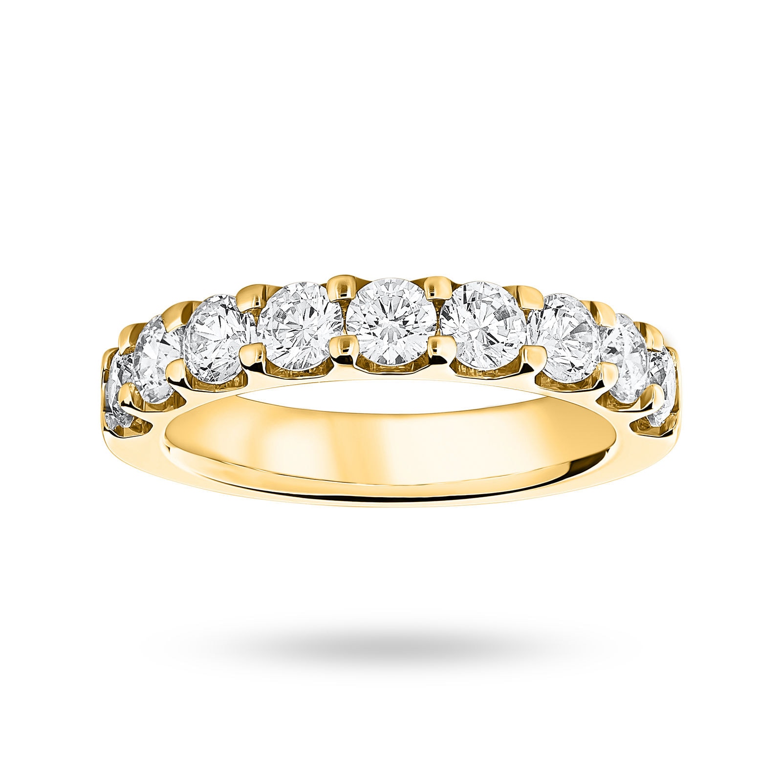 18 Carat Yellow Gold 1.45 Carat Brilliant Cut Half Eternity - Ring Size L