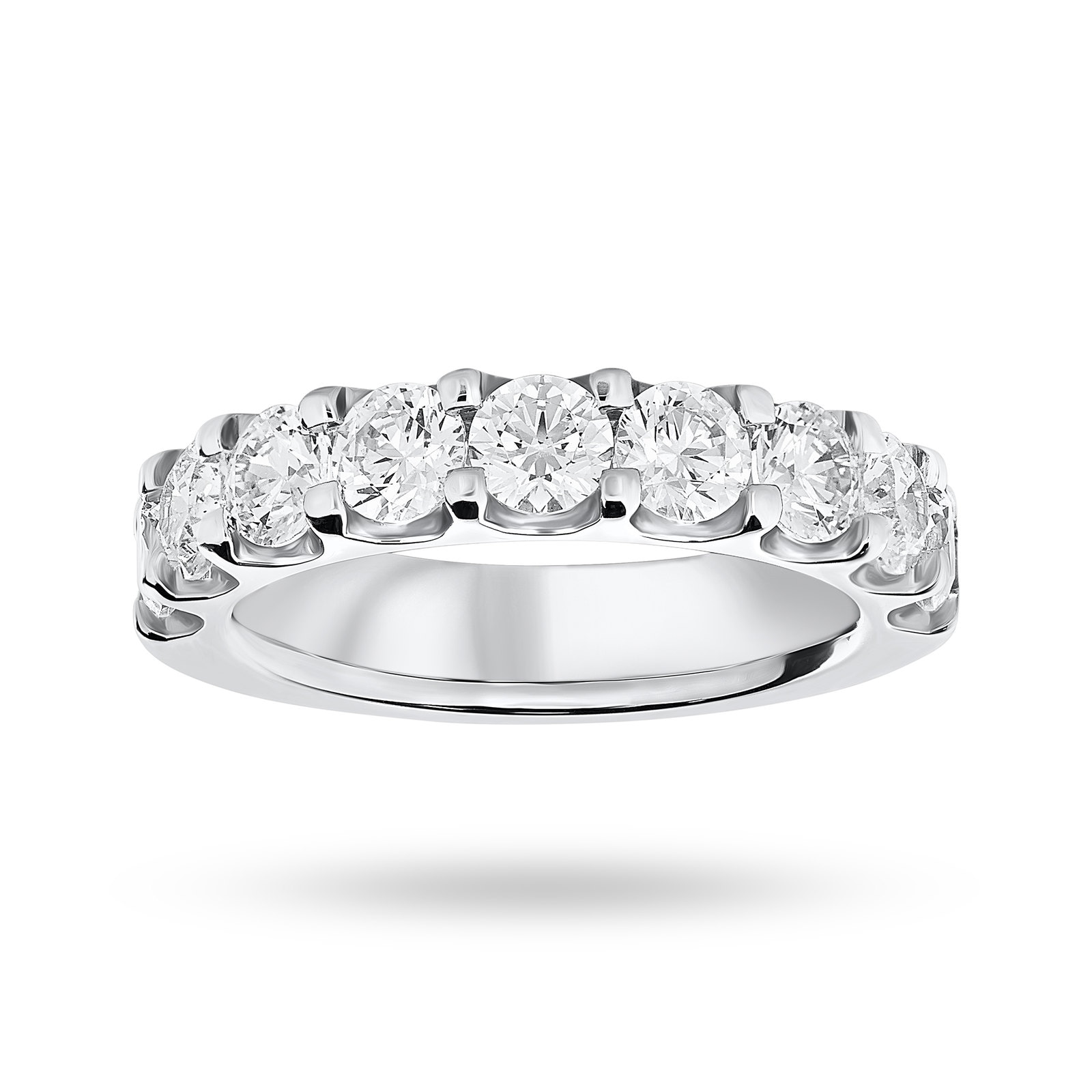 18 Carat White Gold 2.10 Carat Brilliant Cut Half Eternity - Ring