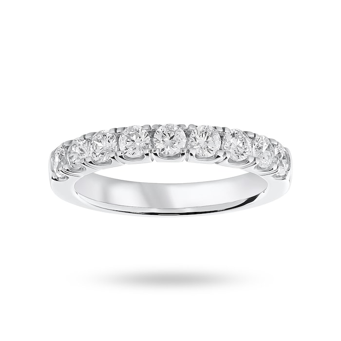 Goldsmiths 9 Carat White Gold 0.75 Carat Brilliant Cut Half Eternity