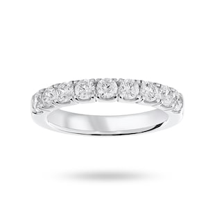 Goldsmiths 9 Carat White Gold 0.75 Carat Brilliant Cut Half Eternity