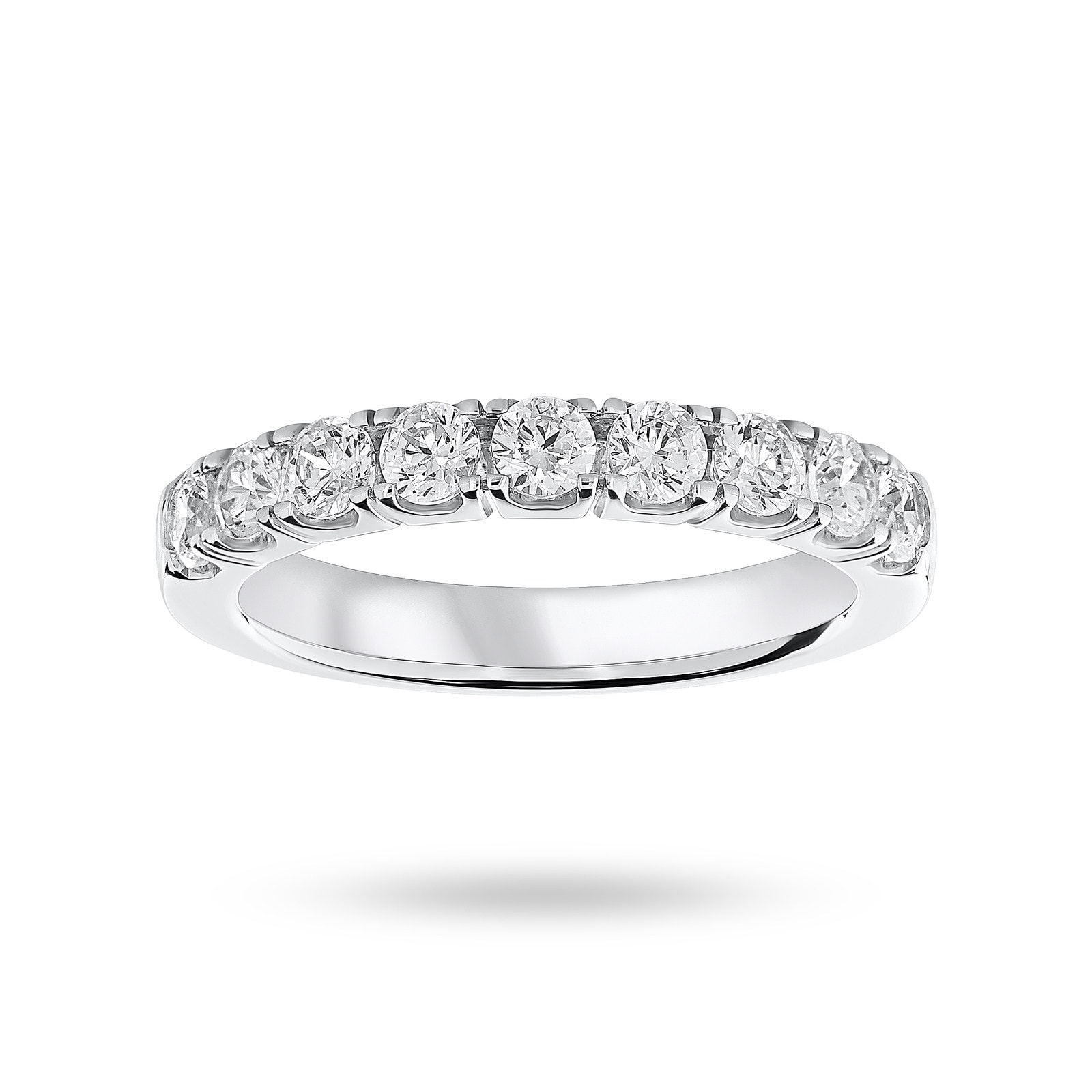 9 Carat White Gold 0.75 Carat Brilliant Cut Half Eternity - Ring Size P