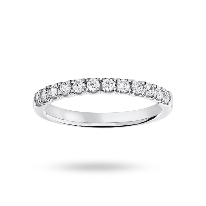 Goldsmiths Platinum 0.33 Carat Brilliant Cut Under Bezel Half Eternity Ring - Ring Size J