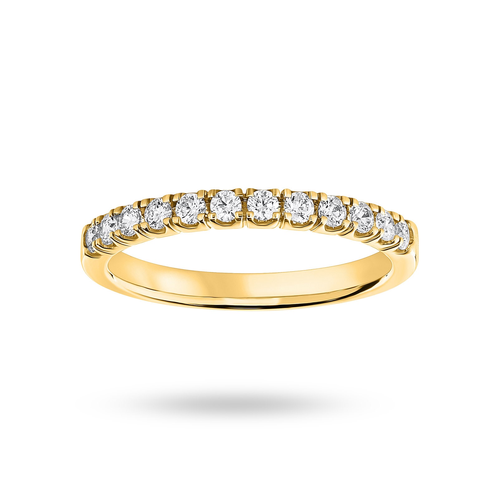 18 Carat Yellow Gold 0.33 Carat Brilliant Cut Under Bezel Half Eternity Ring - Ring Size O