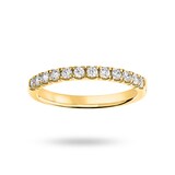 Goldsmiths 9 Carat Yellow Gold 0.33 Carat Brilliant Cut Under Bezel Half Eternity Ring - Ring Size L