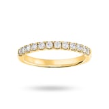 Goldsmiths 9 Carat Yellow Gold 0.33 Carat Brilliant Cut Under Bezel Half Eternity Ring - Ring Size M