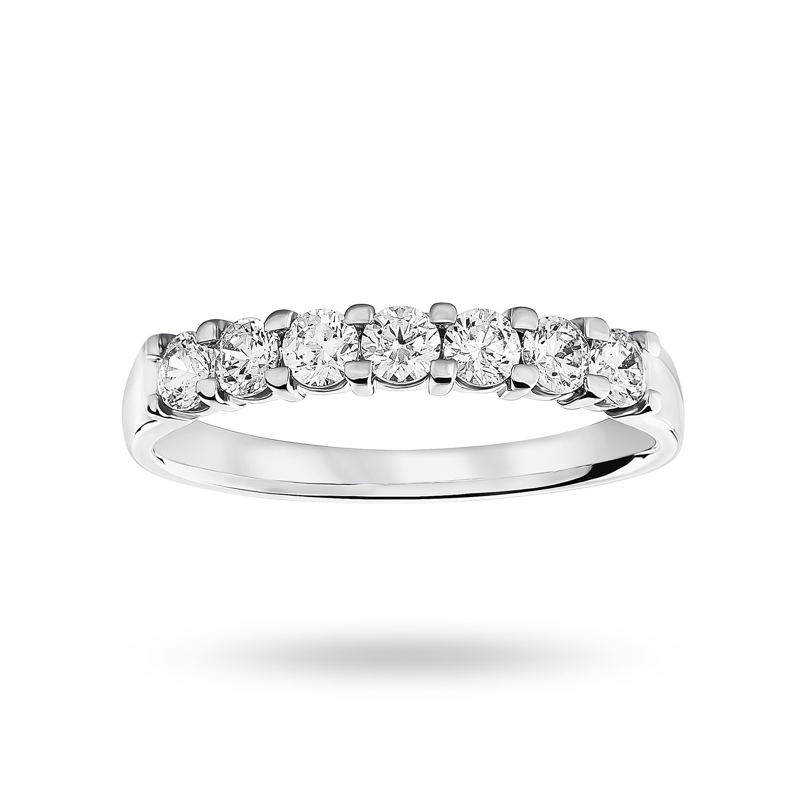 Platinum 0.50 Carat Brilliant Cut Under Bezel Half Eternity Ring - Ring Size J