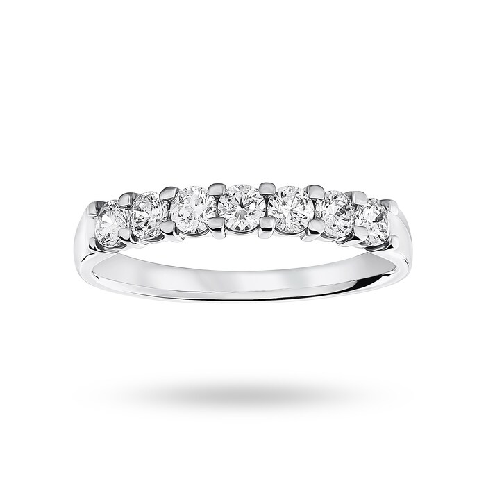 Goldsmiths Platinum 0.50 Carat Brilliant Cut Under Bezel Half Eternity Ring - Ring Size K