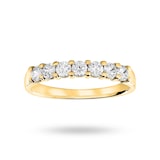 Goldsmiths 18 Carat Yellow Gold 0.50 Carat Brilliant Cut Under Bezel Half Eternity Ring - Ring Size K
