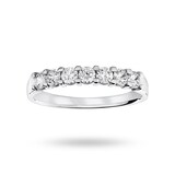 Goldsmiths 9 Carat White Gold 0.50 Carat Brilliant Cut Under Bezel Half Eternity Ring - Ring Size N