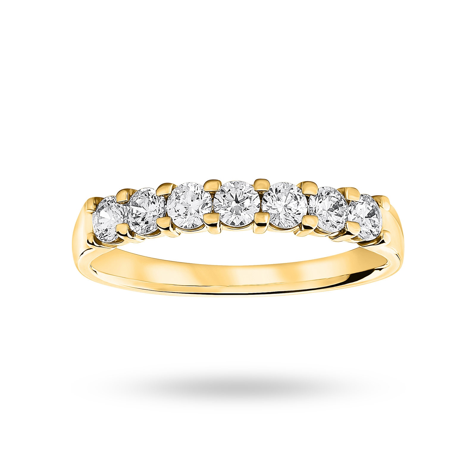 9 Carat Yellow Gold 0.50 Carat Brilliant Cut Under Bezel Half Eternity Ring - Ring Size K