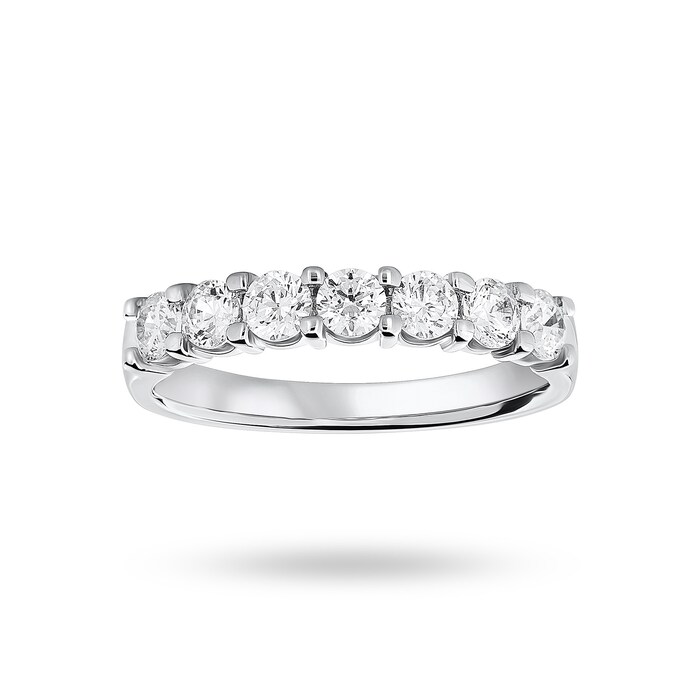 Goldsmiths Platinum 0.75 Carat Brilliant Cut Under Bezel Half Eternity Ring - Ring Size K