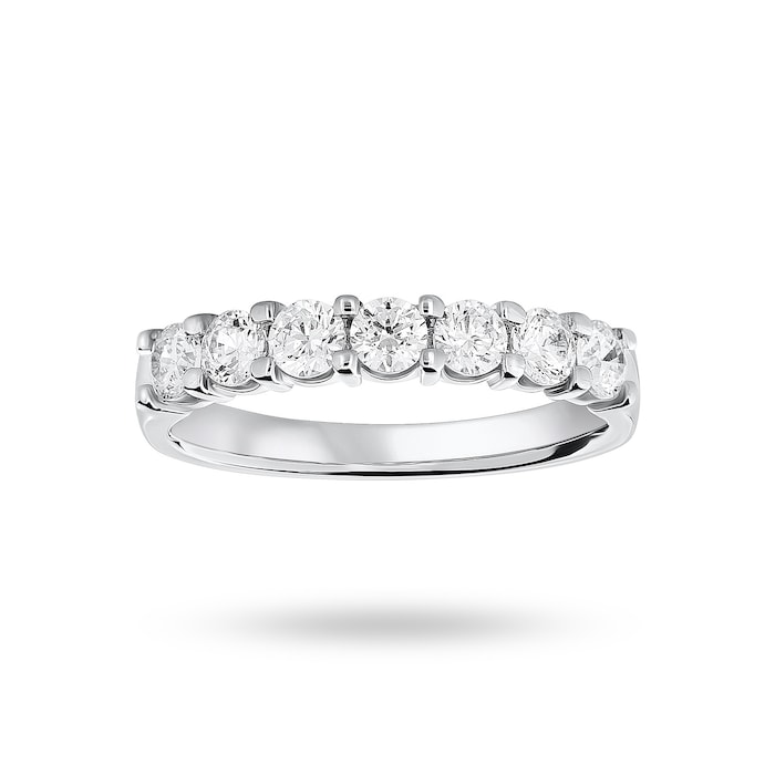 Goldsmiths Platinum 0.75 Carat Brilliant Cut Under Bezel Half Eternity Ring - Ring Size M