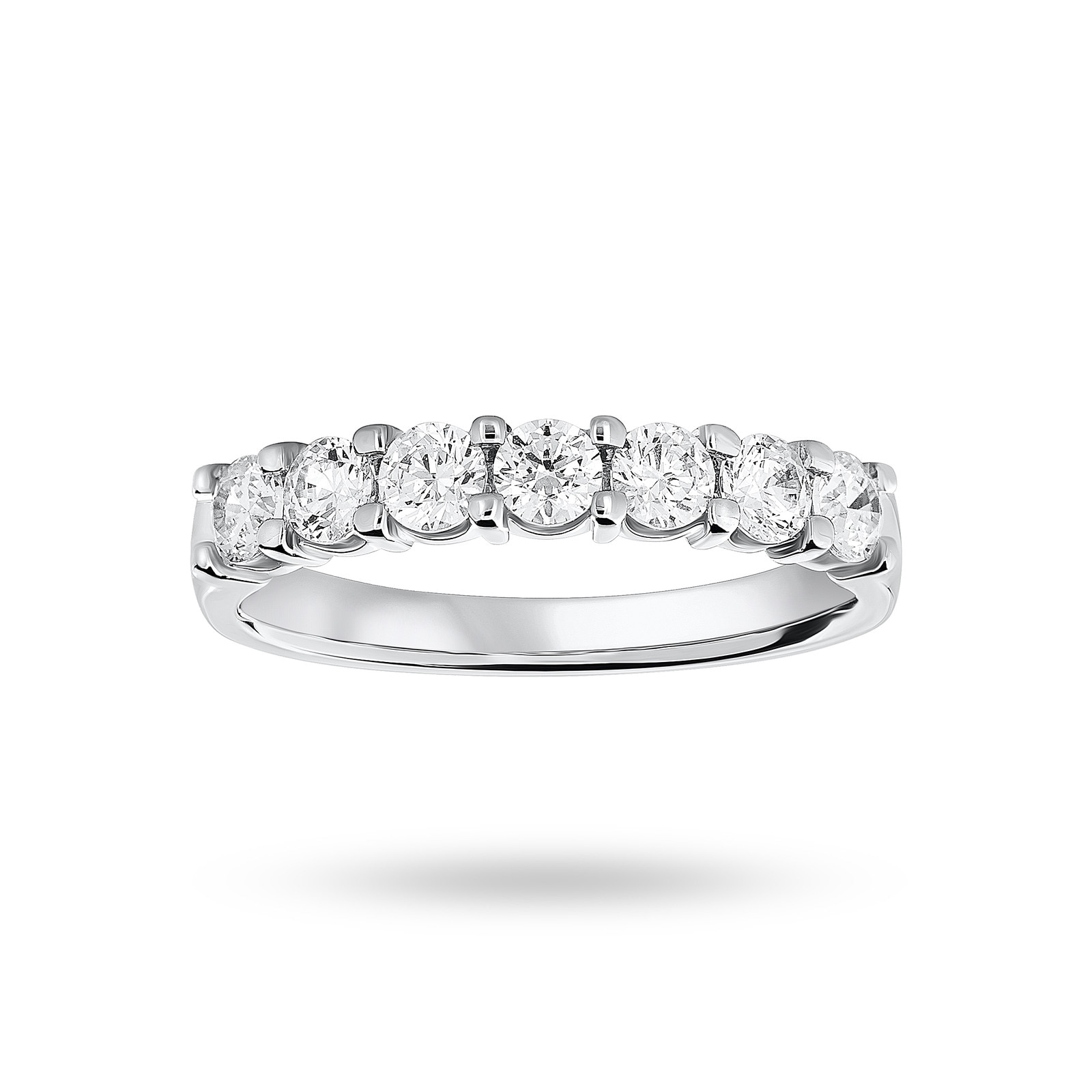 9 Carat White Gold 0.75 Carat Brilliant Cut Under Bezel Half Eternity Ring - Ring Size M